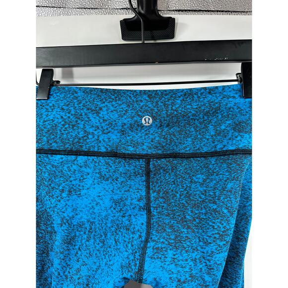 Lululemon Wunder Under Pant III Luon Spray Jacquard Shocking Blue Black Size 4 - Picture 7 of 10